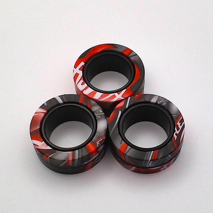 Black and red magnetic ring spinner fidget toy