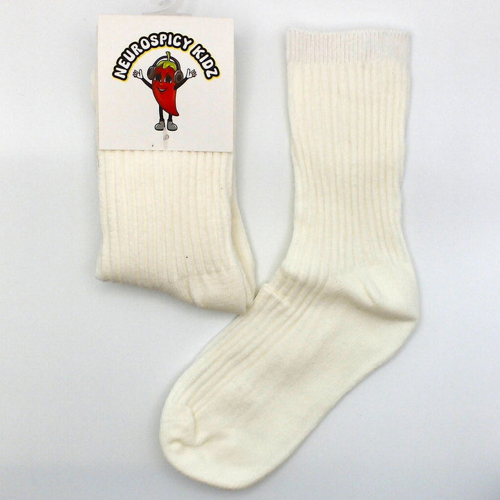 Sensory Safe Socks - Crew Cut OFF WHITE - 