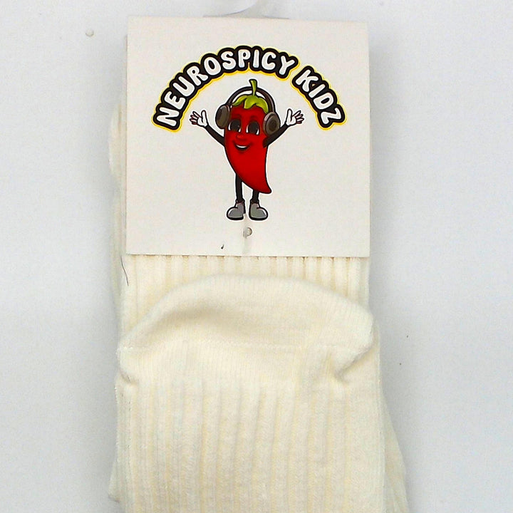 Sensory Safe Socks - Crew Cut OFF WHITE - 